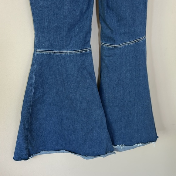 Free People We The Free Just Float On Flare Jeans Blue Western Rodeo Sz 28 - Picture 9 of 13